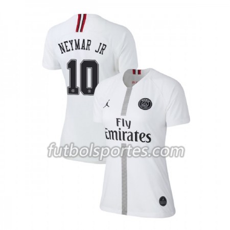 Camisetas Paris Saint Germain Neymar JR 10 Jordan Blanco Mujer Tercera Equipacion 2018/2019